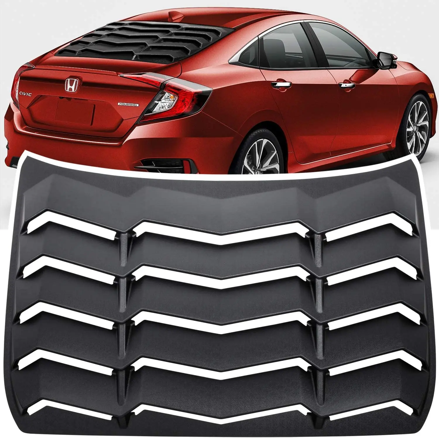 

TENG MILE ABS Rear Window Louver Windshield Sun Shade Cover for Honda Civic Sedan 4-Door 2016-2020 in GT Lambo Style Custom