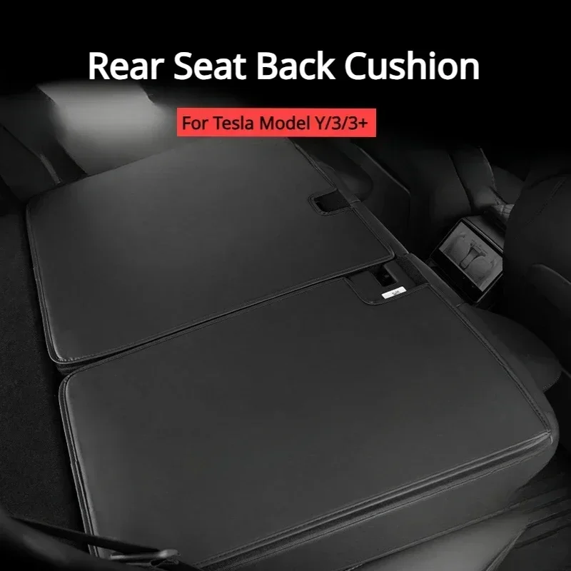 Rear Seat Protection Pads For Tesla Model Y/3/3+ 2017-2024 Rear Trunk Seats Back Mats Leather Pet Mats For Model 3 Highland 2024