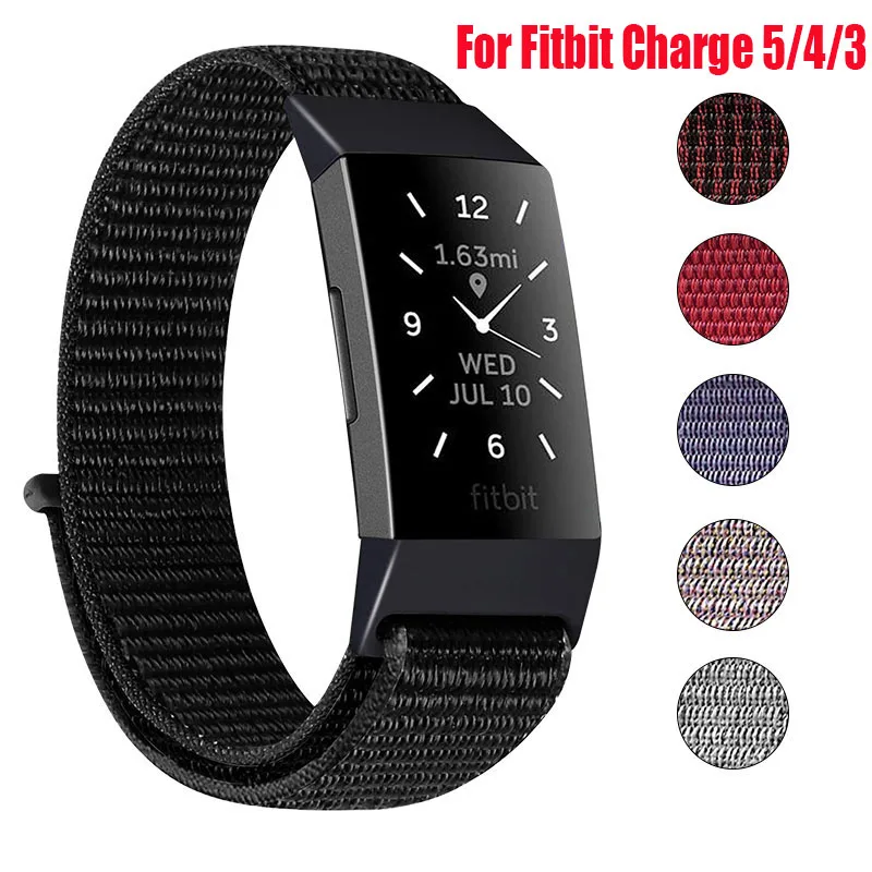 Nylon Loop Strap For Fitbit Charge 5 4 Smart Watch Band Sport Women Men Bracelet Replace Wristband Charge4 3 SE Correa Accessory