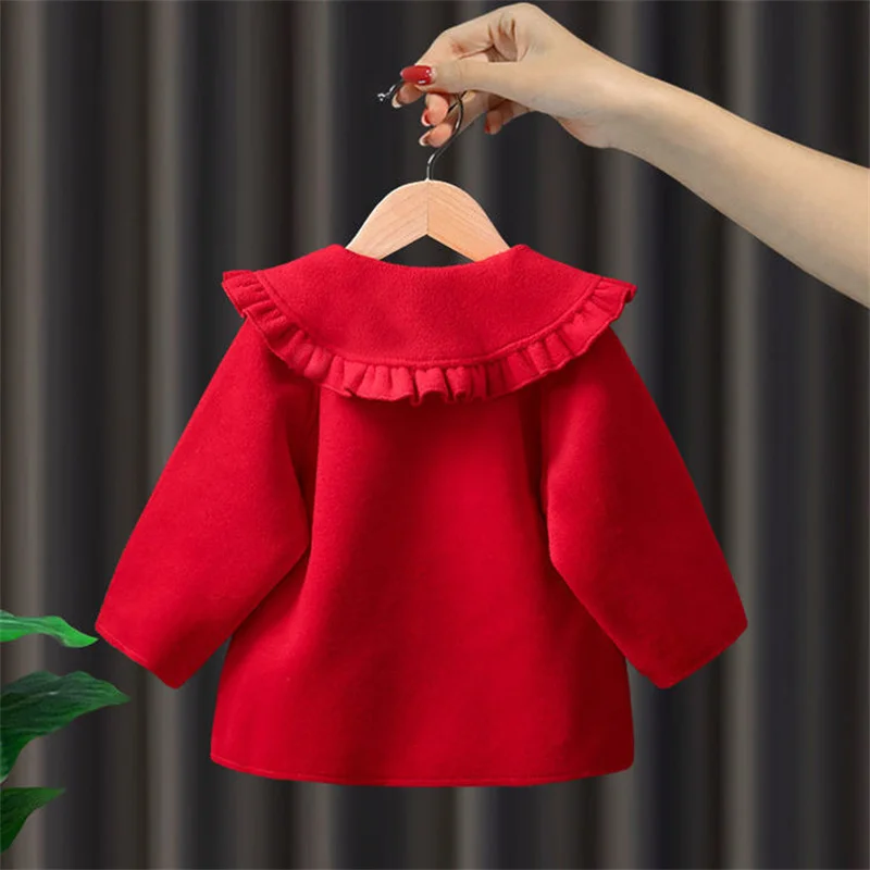 Fotografia 5: Meninas casaco de lã jaqueta windbreak 2025 querida quente engrossar inverno algodão casaco plus size roupas infantis