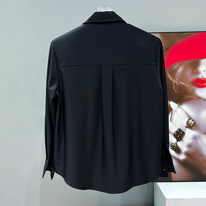 PFHQ المتخصصة تصميم قميص رجالي صيف جديد مطرز الترتر الديكور قمصان طويلة الأكمام منصات الكتف بلايز الرجال عادية 21E6556