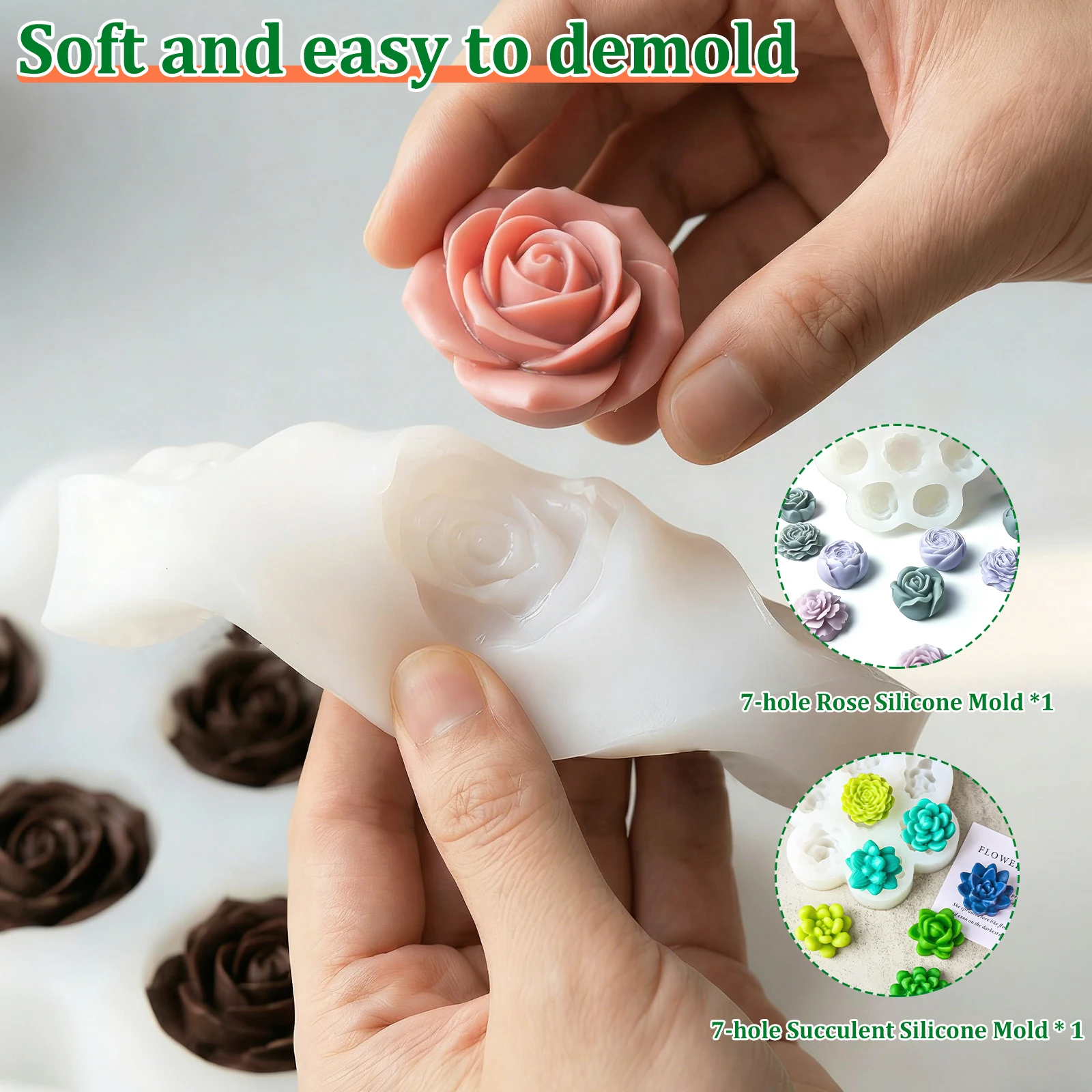 2個入り 7個穴 3Dシリコンモールド 簡単脱型 DIYフラ - Soap Making Gloves のレビューと価格