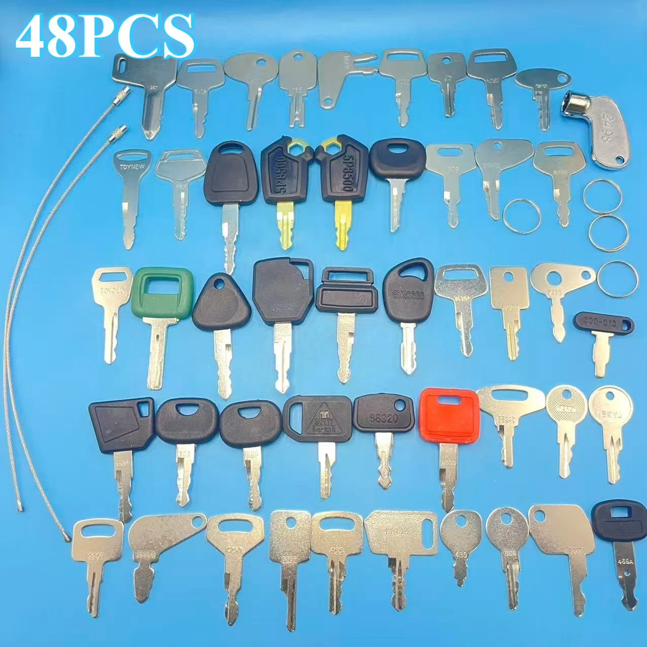 

48 шт. ключей зажигания для тяжелой строительной техники Kobelco, BOBCAT, Komatsu, экскаваторов, модели 166, 430, 459A, 5P8500, 455, 83353, 14607