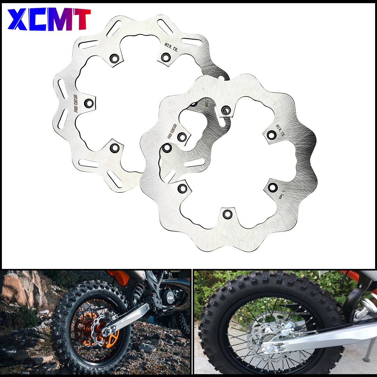 Motorcycle 220/260 CNC Front Rear Brake Discs Rotors For KTM EXC EXCF SX SXF XC XCW XCF TPi Six Days 125 200 250 300 350 400 450