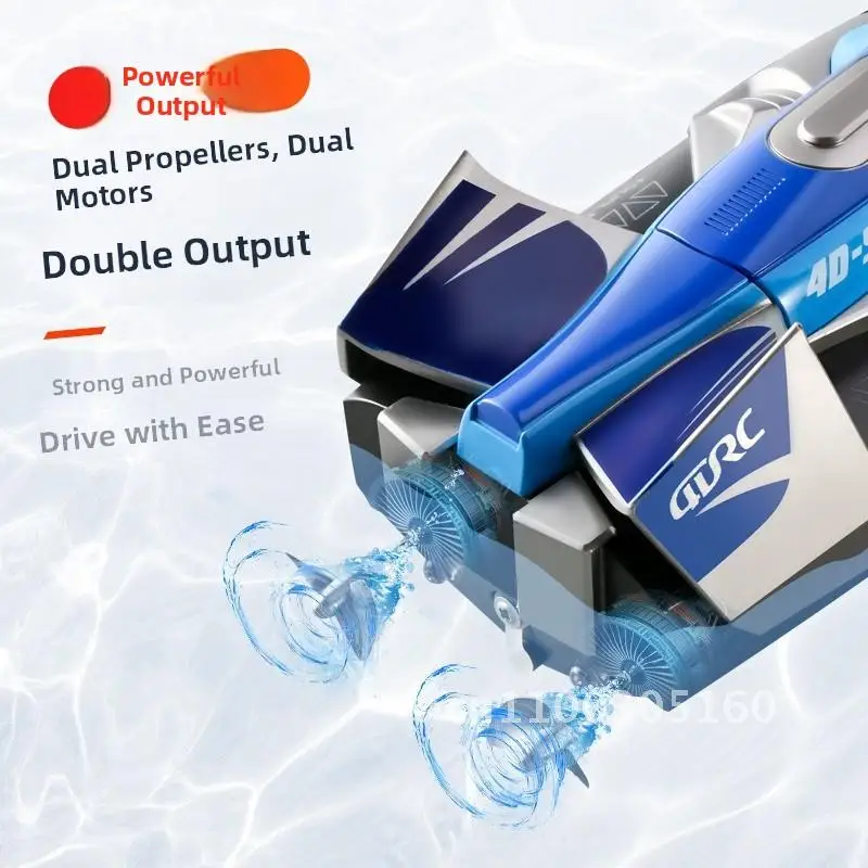 قارب كهربائي عالي السرعة للتحكم عن بعد للأطفال - قارب لعبة ذو نموذج كبير لإطلاق الغواصة مع مقبض عن بعد