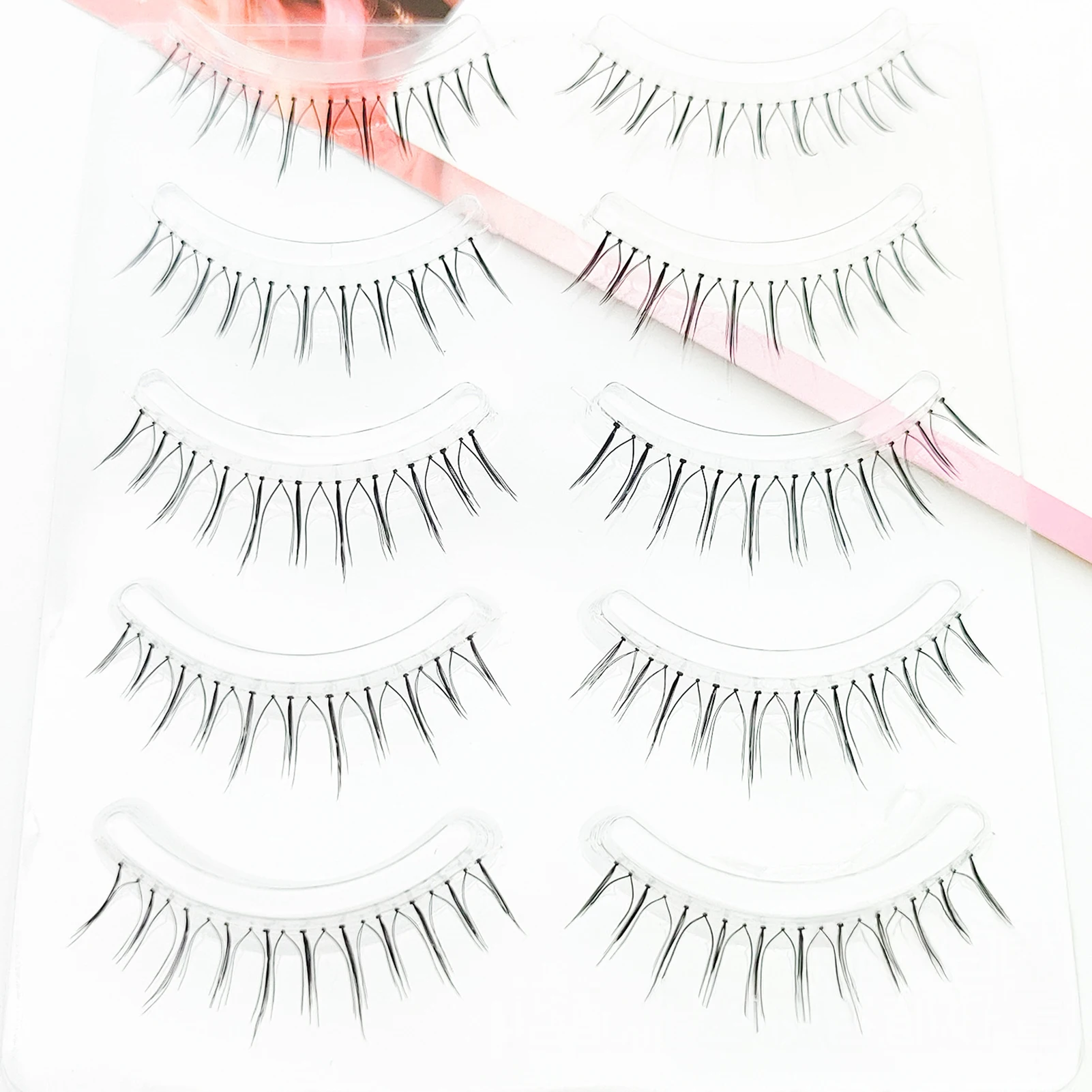 5 أزواج الكورية Wispy مانغا الرموش الشباك الطبيعية طويلة U على شكل رموش اصطناعية أنيمي قطاع الرموش الصناعية تأثيري ماكياج أداة #5