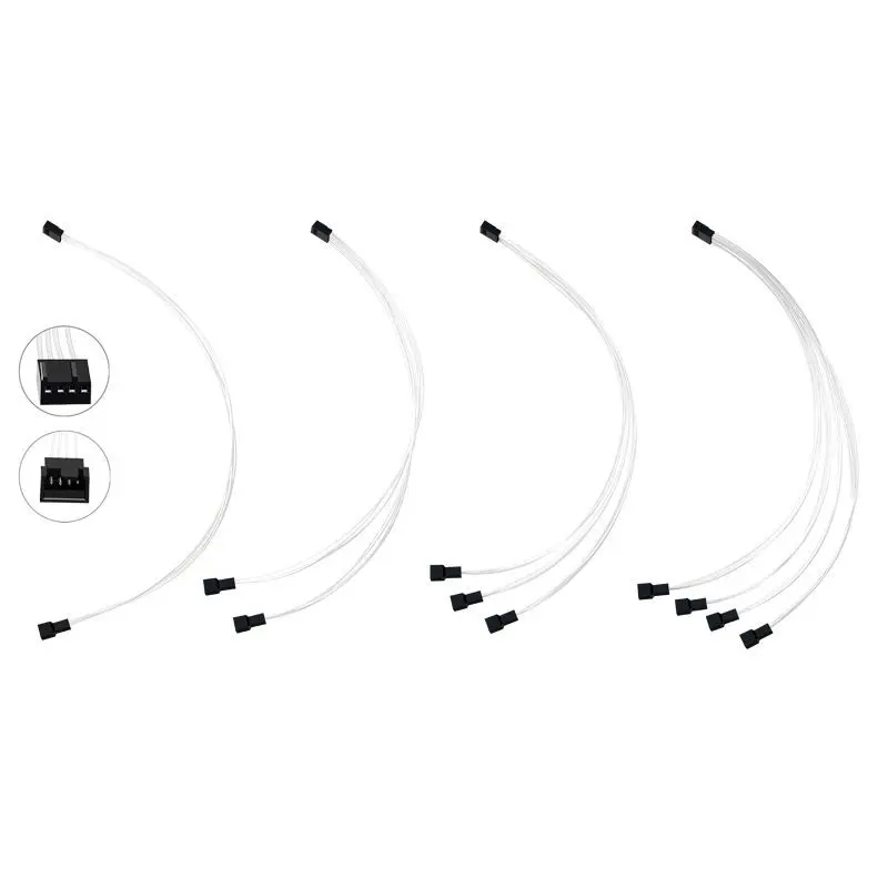 

Computer fan CPU PWM extension line 4Pin extension line one minute two three four silver plated copper wire