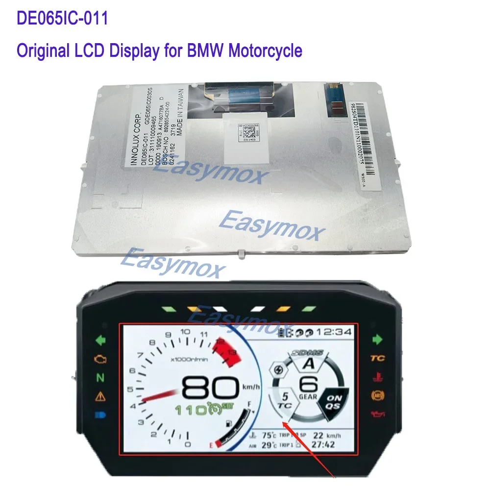 Tablero de instrumentos con pantalla LCD, DE065IC-011 de 6,5 pulgadas para BMW C400X GT F750GS F850GS F900R XR S1000RR XR R1200GS R1250GS