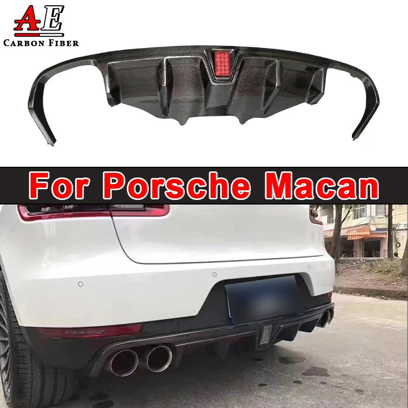 For Porsche Macan Carbon Fiber Rear Bumper Lip Diffuser Spoiler Splitter Rear Lip Apron Guard Body Kit Accessories