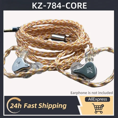 Cable de auriculares KZ de 8 núcleos, Cable de actualización mixto de cobre dorado, plateado, híbrido, 784 núcleos, 2 pines, enchufe de 3,5mm, auriculares para CASTOR EDX ZS10 PRO