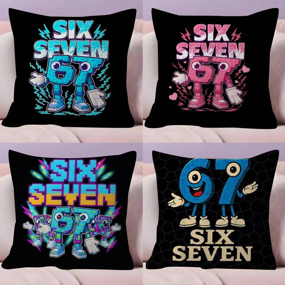Cartoon 67 Six Seven  Cushion Cover Pillow Cover Decor Pillo