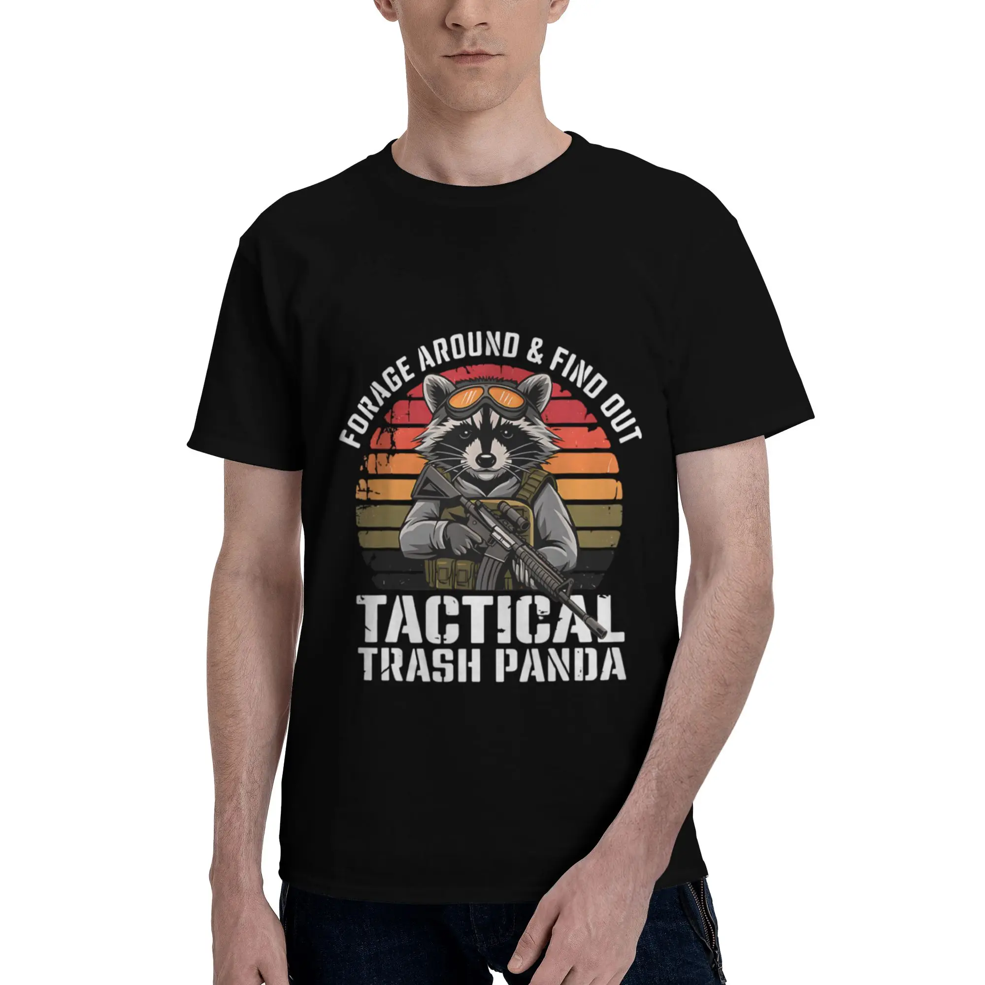 Tactical Trash Panda Raccoon Grapic  Men T-Shirt Clothes  Tee Shirt Short  Summer Casual Trendy