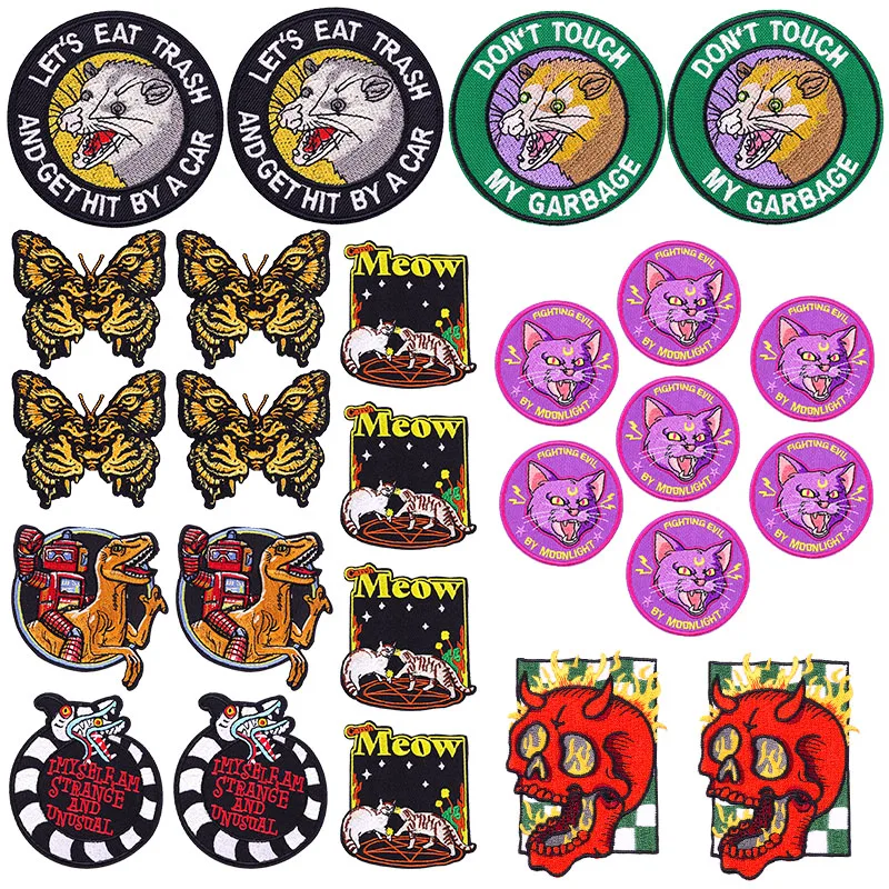 10 pcs/lot Wholesale Cartoon Mole Patch Iron On Patches For Clothing Thermoadhesive Patches On Clothes Animal Embroidery Patch