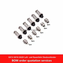 GX12 GX16 GX20 2pin 3pin 4pin 5pin 6pin 7pin 8pin 9pin 10pin 12-pin male female circular aviation plug socket cable connector