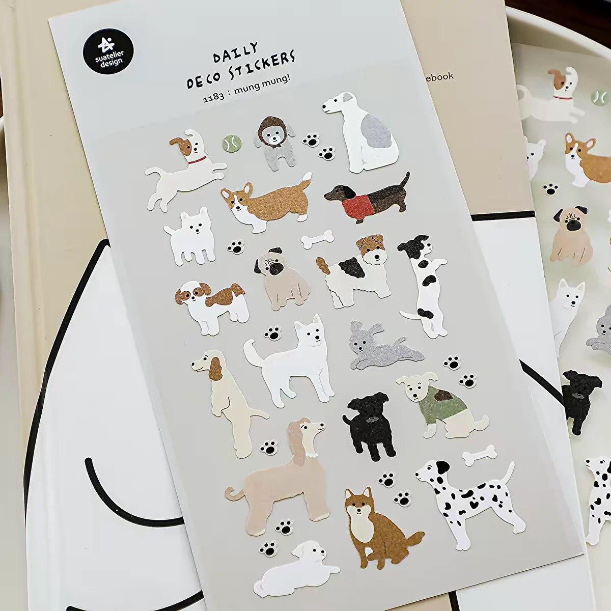 Korean Import Suatelier Kawaii Dogs Puppy Mung Family Stickers Scrapbooking Diy Diary Stationery Sticker Cute Decor Sticker 1183