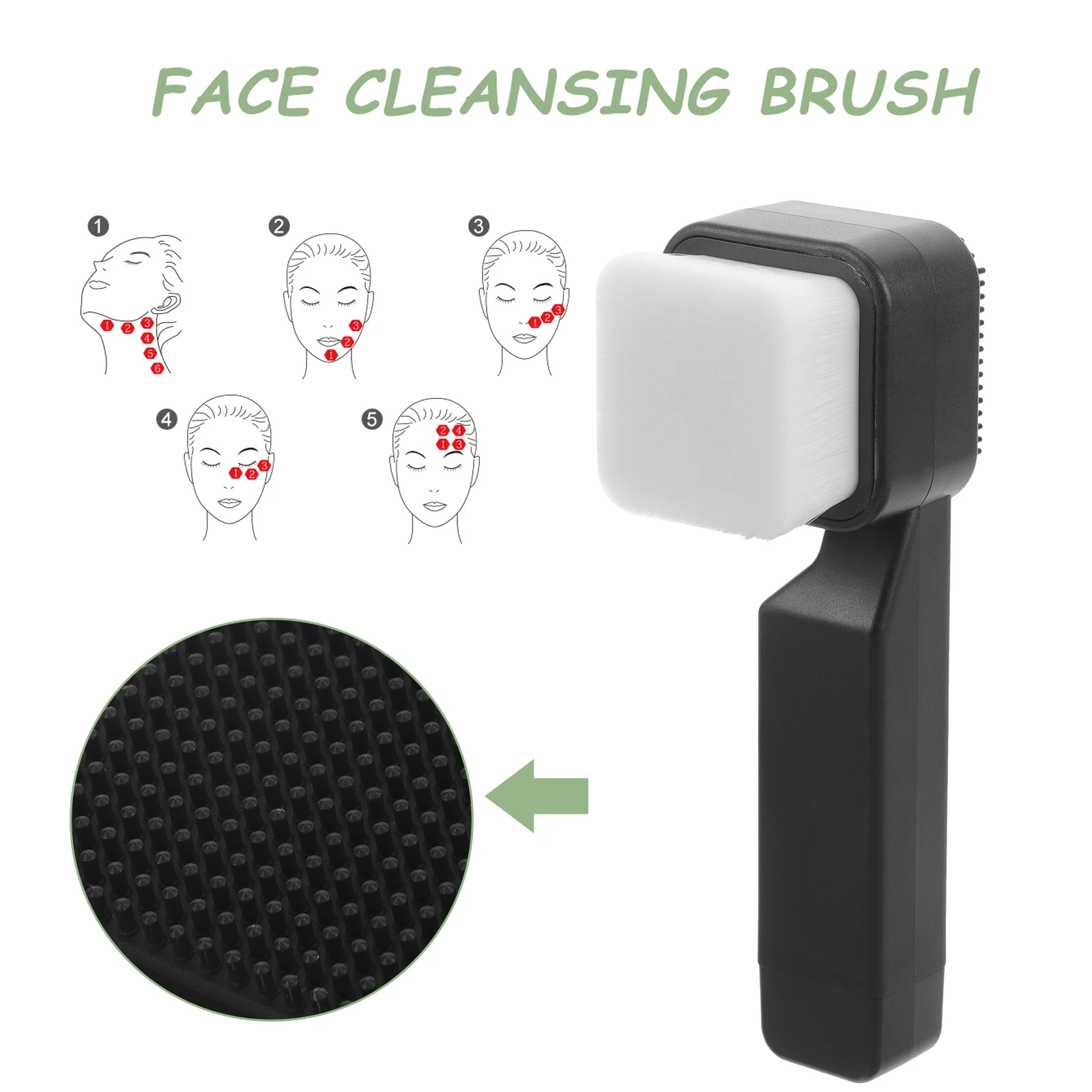 Spazzola per il viso in silicone Design a doppia faccia per una pulizia profonda Strumento per il lavaggio del viso esfoliante Detergente ringiovanente per la struttura della pelle