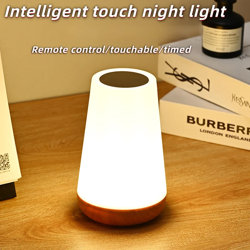 Nachtlicht mit 13 Farbwechseln, Fernbedienung, Touch-USB, wiederaufladbar, RGB-Nachtlampe, dimmbare Lampe, tragbare Tisch-Nachttischlampe