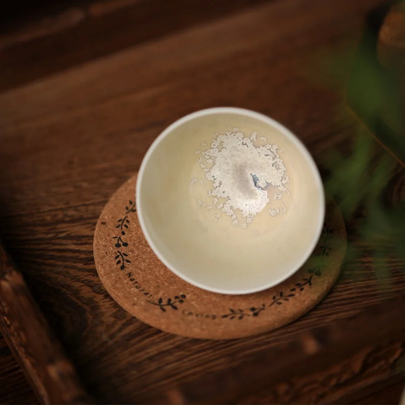 Handmade Drawing Blank Wood Fire Cup High Temperature Hanging Glaze Crystal Kiln Baked Tea Cup Single Cup Master Cup Natural Atm