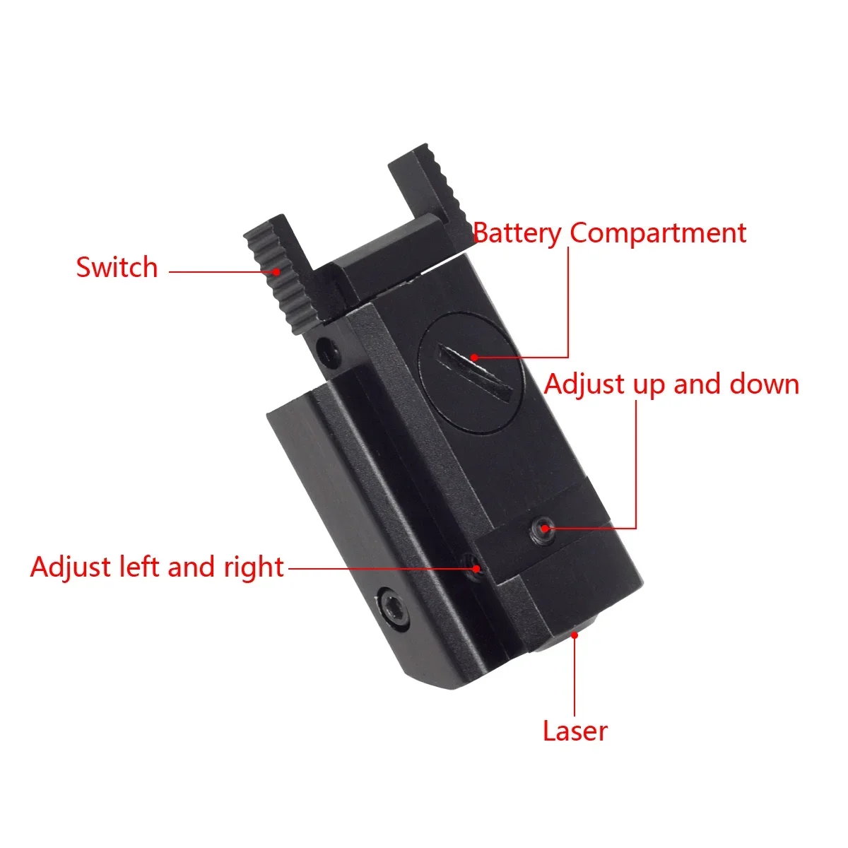 Tactical Handgun Red Dot Green Laser Pointer, Sight Rifle, Picatinny Weaver Rail para Glock 17 19, Caça Pistol Sighter, 11mm, 20mm