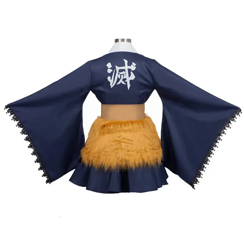 A Litter Of Bears Hashibira Inosuke Cosplay Costumes Anime Demon Slayer Women Outfits Skirt Wig Maid Sets Kimetsu No Y 2025 New