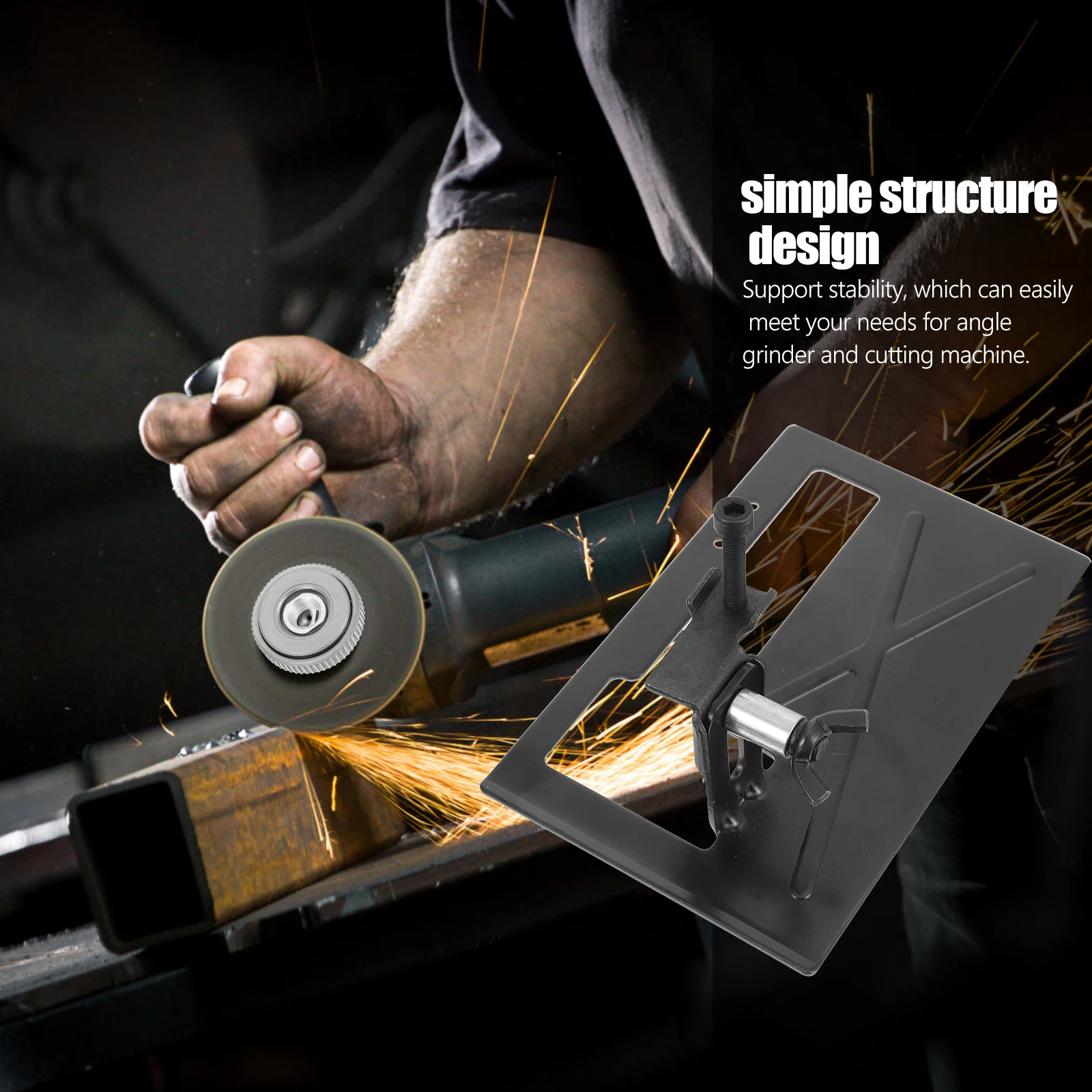 

Angle Support Bracket For Grinder Durable Iron Stand Simple Stable Base Workshop Factory Use Angle Grinding Machine Holder Stand