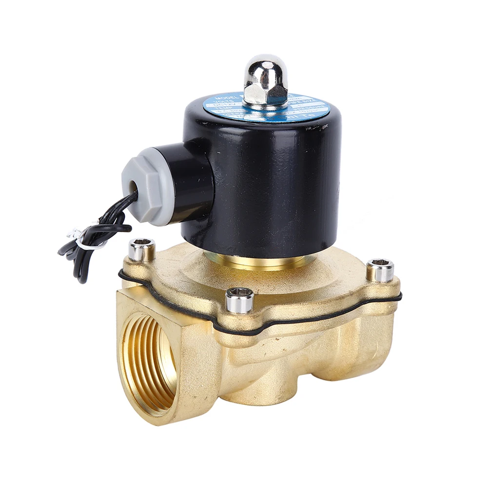 12v-1インチ真鍮製2方向2ポジション電磁弁、常閉型電磁弁、ソレノイドバルブ