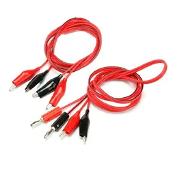 1M Alligator Cilp to AV Banana Plug Test Cable Lead Connector Dual Tester Probe 35mm Crocodile Clip for Multimeter Measure Tool