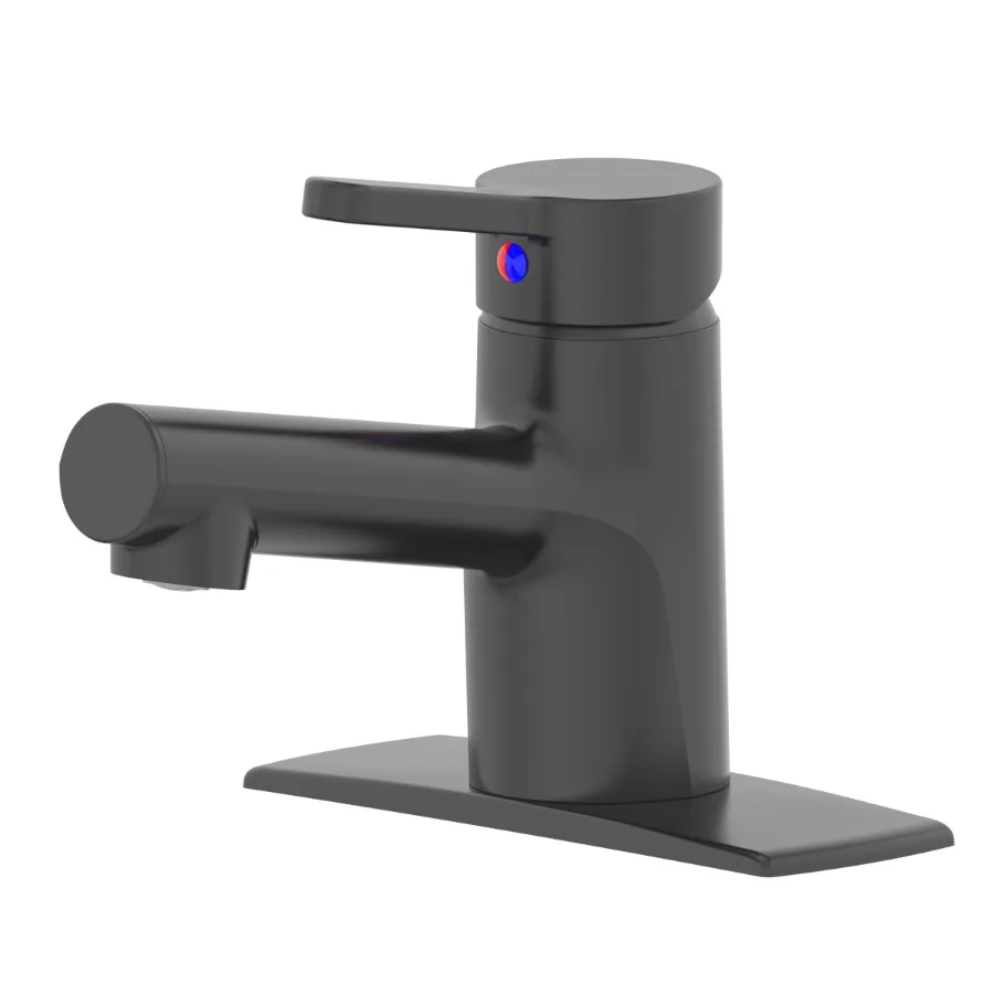 Single Handle Bathroom Faucet in Black
