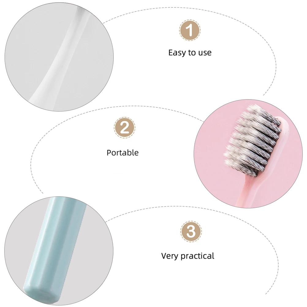 

3pcs Soft bristle Toothbrush Durable PP Material Ergonomic Design Comfortable Grip Cleaning Teeth Portable Women Girl
