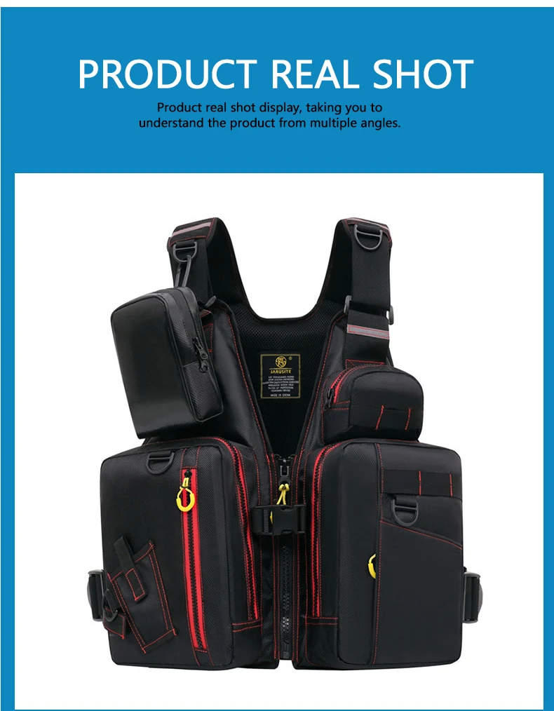 Multi-functional Life Jacket Vest for Outdoor Fishing, a Must-Have for Safety. Multiple Pockets for Storage, Buoyant Materials