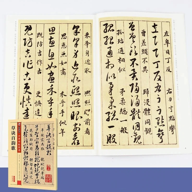 

Sun Guoting Copybook Huai Su Cursive Script Brush Calligraphy Book Chinese Classics Thousand Characters Cursive Script Copy Book