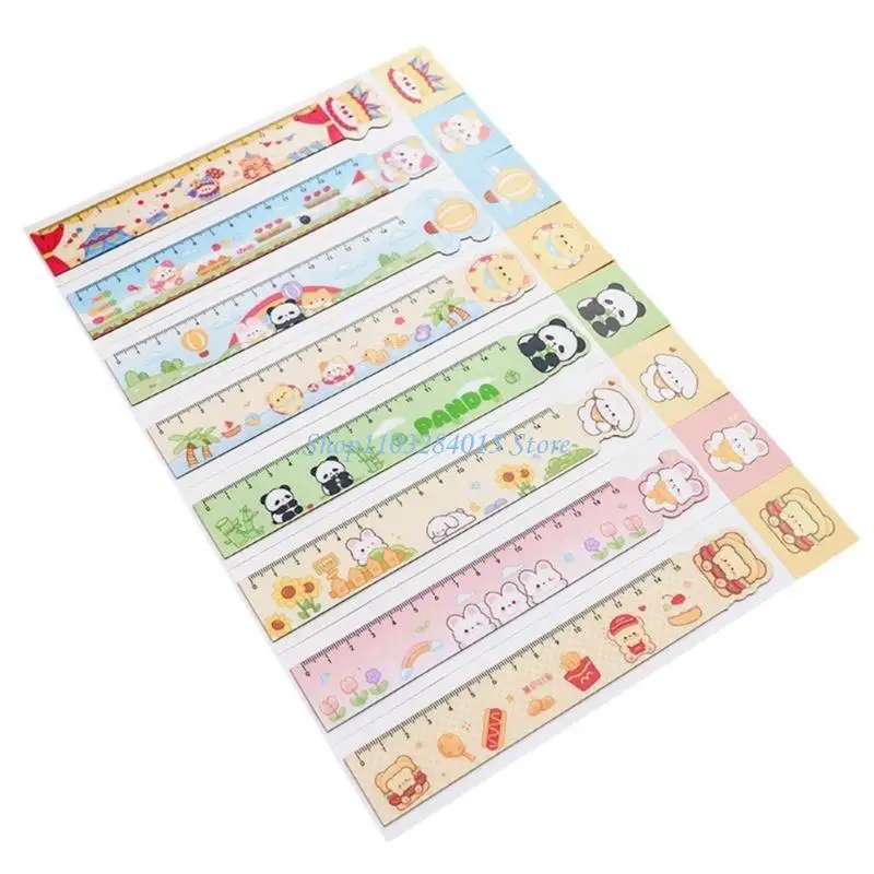 R6FF 8Pcs Colorful Ruler Bendable Drawing Ruler Educational Measurement Tool For Kid Student School Craft Project