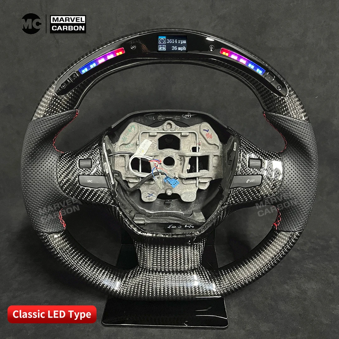 Customize Race display 100% Real Carbon Fiber Steering Wheel for Peugeot GTI