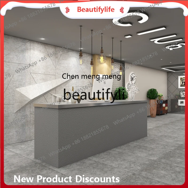 

E1001 ss Stainless Steel Bar Counter Creative Company Reception Desk Coffee Western Restaurant Front Desk Clothing Store Cashier