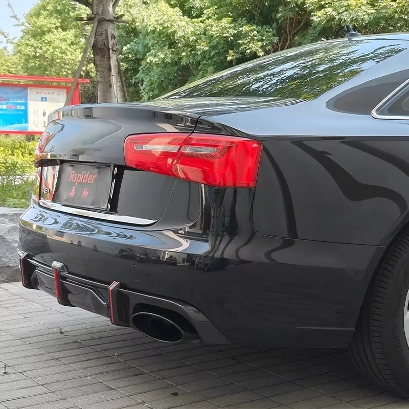 Carbon New Dry Carbon RS6 Rear Diffuser With Clips For Audi A6 2012-2015 (Clip-On Retrofit Upgrade)