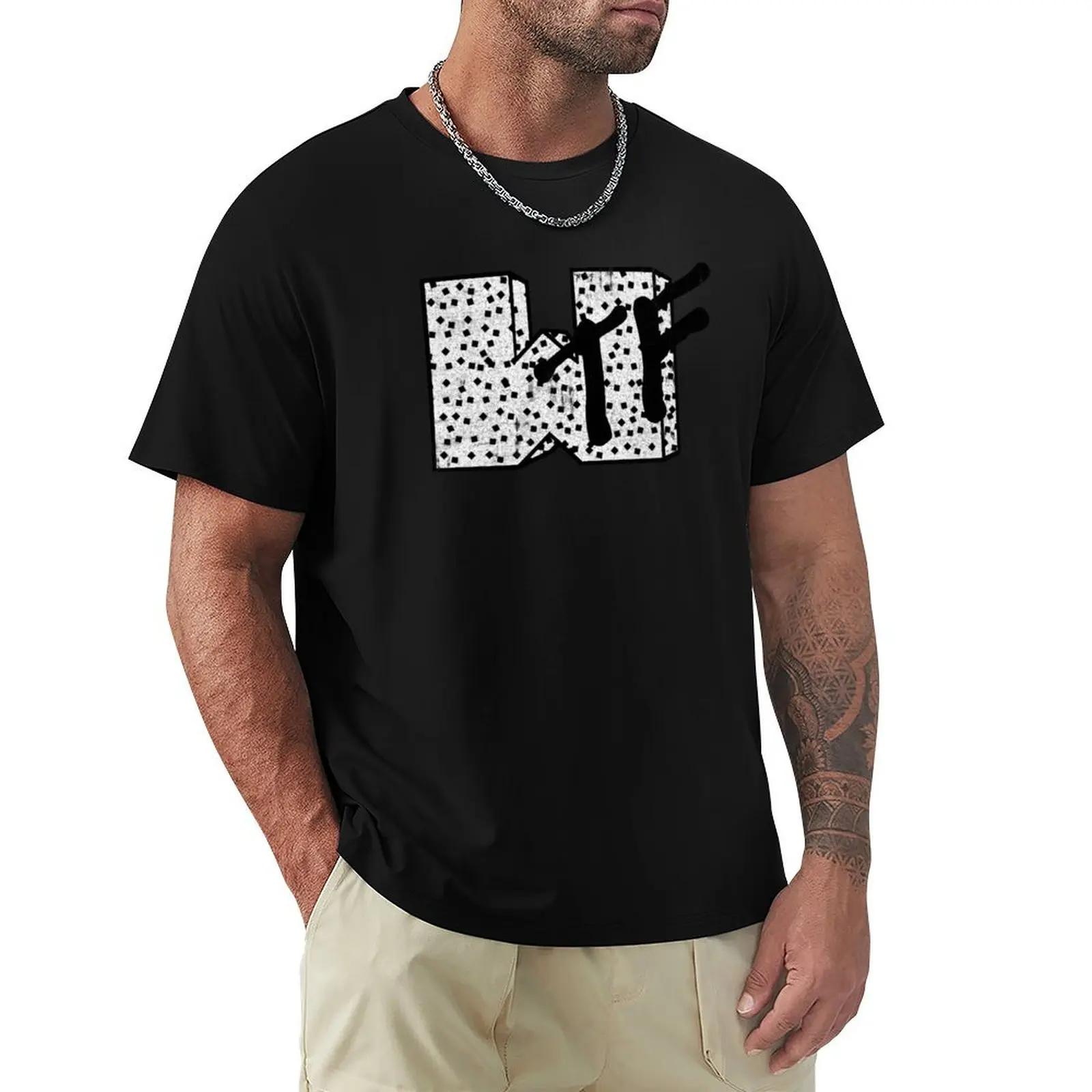 

WTF MTV T-Shirt Basic Casual Short Sleeve Cotton Shirt