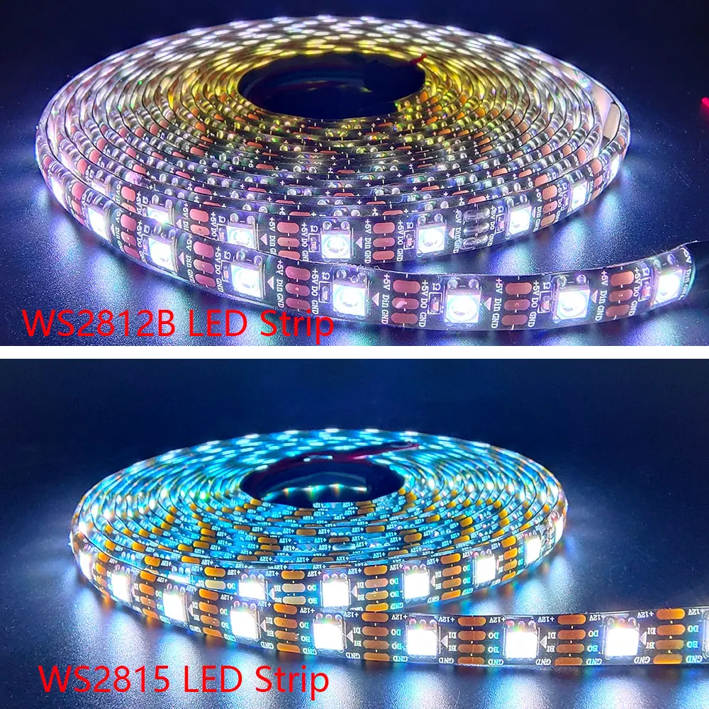 WS2812B WS2811 WS2815 WS2813 Pixel Smart RGB LED Strip WS2812 indirizzabile individualmente 30/60/144 LED/m Tape Light DC5V DC12V