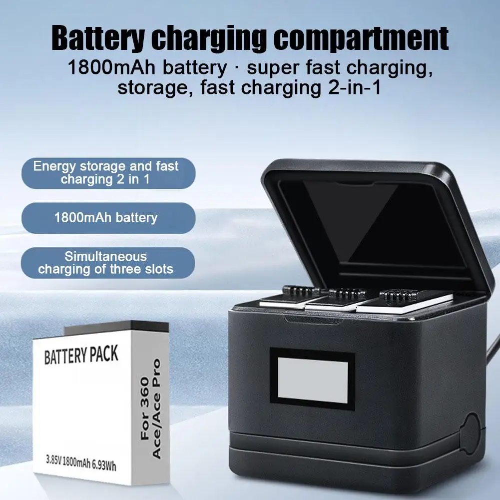 

Camera Battery Charger Suitable For Insta 360 Ace Pro Can Accommodate Three Batteries At The Same Time Super Fast Charging E2X5