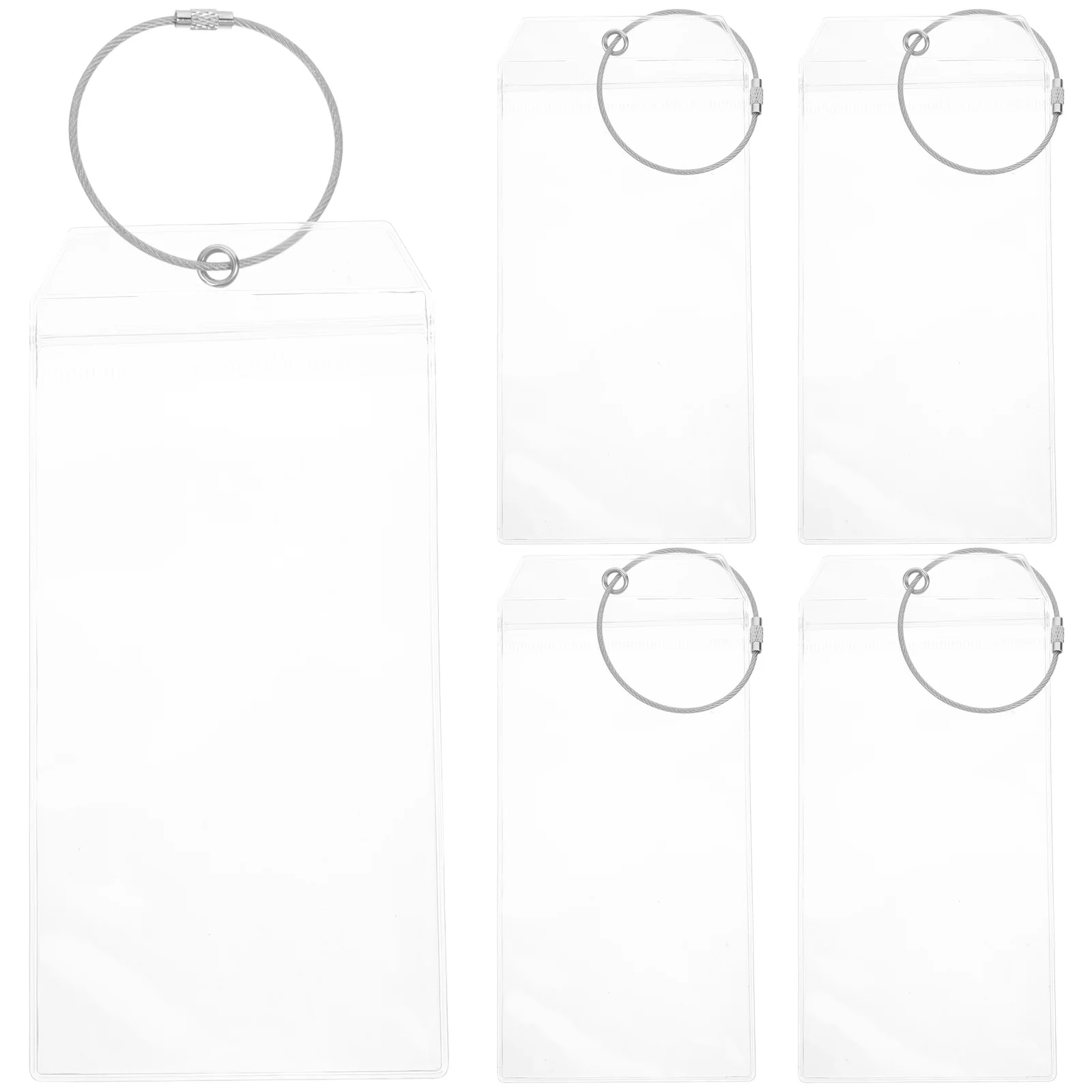 

5 Sets Clear Pvc Id Holders Sleeves For Work School Office Factory Protective Transparent Card Covers Name Badge Sleeves Game