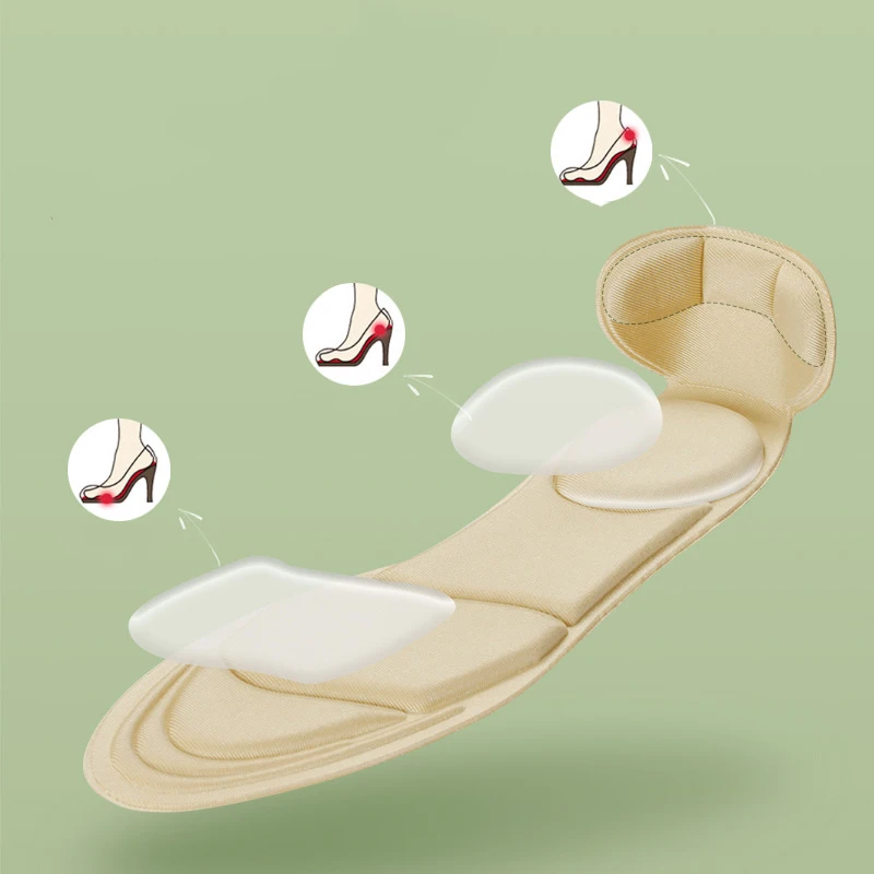 1Pair High Heel Shoe Shoe Arch Support Insoles Soft Memory Foam Insole Pad Inserts Heel Post Back Breathable Anti-slip for Women