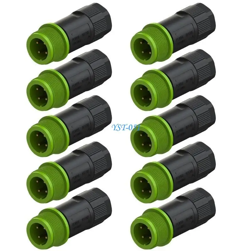 

E15A 10pcs High Strengths Waterproofed Connectors 4 Pin Male for Easyly Installation Home Industrial Outdoor Use