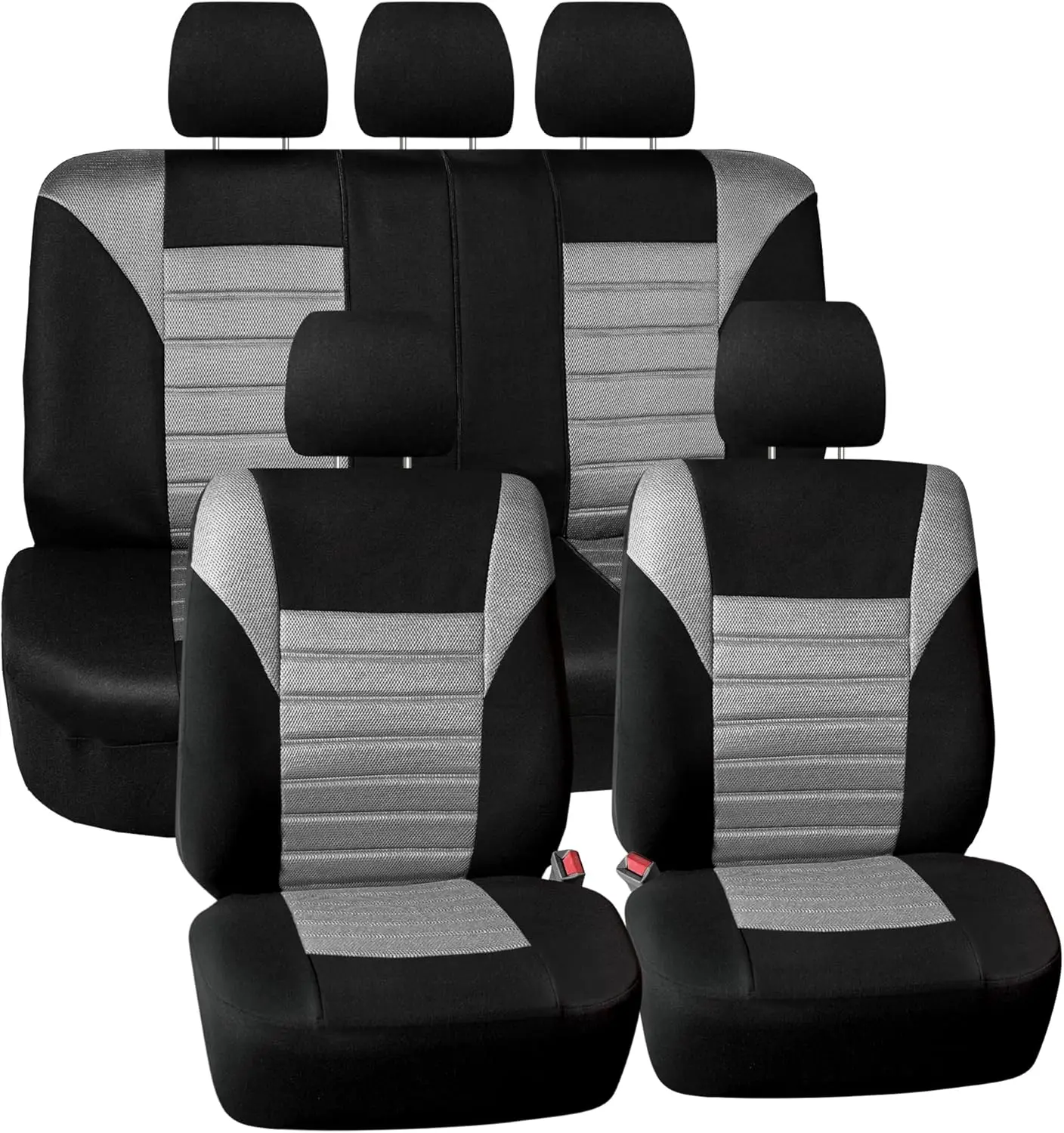 

Full Set 3D Air Mesh Car Seat Covers - Universal Fit, Low Back Seat Cover, Airbag Compatible, Split Bench Rear Seat, Washable