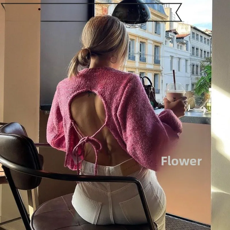 

Сексуальный длинный вязаный свитер с круглым вырезом и ажурными вставками, осенне-зимний, теплый, свободного кроя, для женщин, Bal Binding