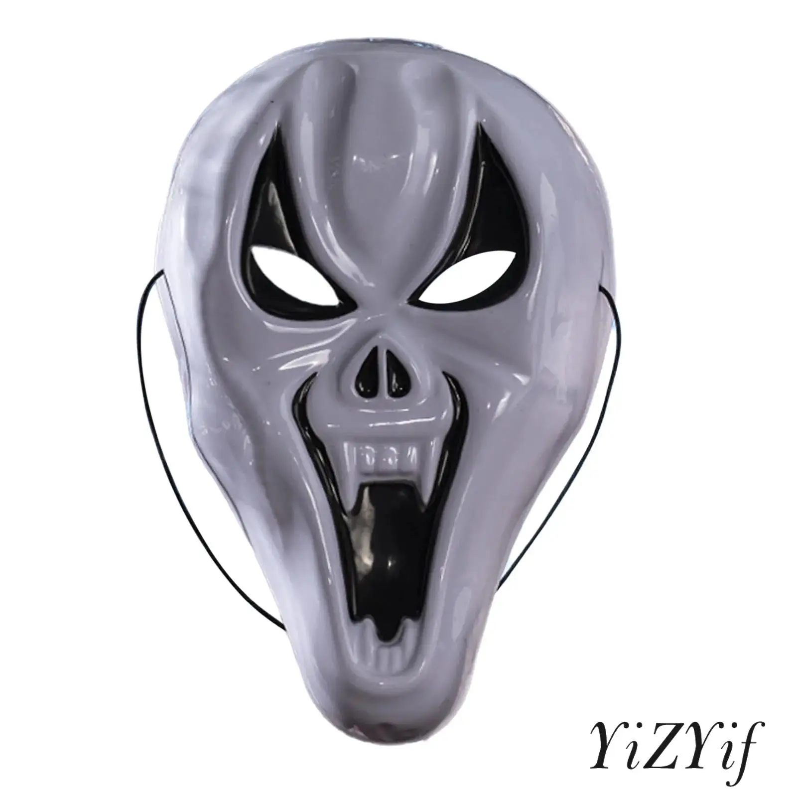 

Unisex Scary Horror Ghost Mask Face Cover with Elastic Band for Halloween Cosplay Party Festival Carnival Costume Prop