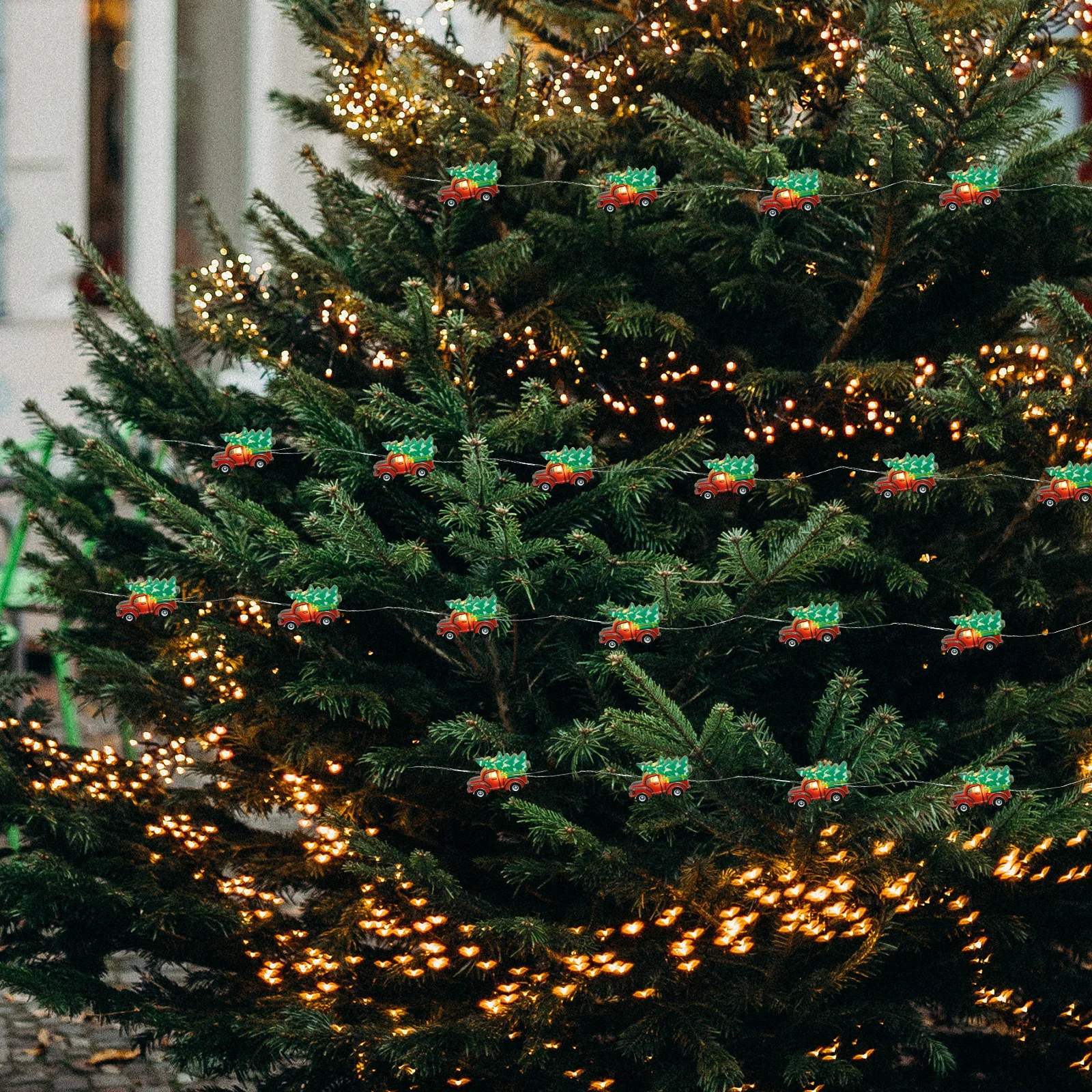 1 قطعة شجرة عيد الميلاد LED سلسلة ضوء الأحمر شاحنة مهرجان مصباح الإبداعية عيد الميلاد الزخرفية سلسلة ضوء أجواء دافئة #2