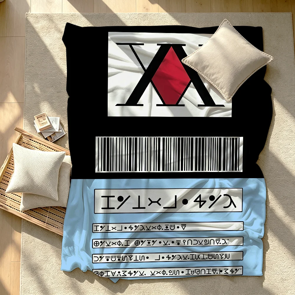H-Hunter License Killua Blanket Soft Warm And Thick Perfect For Bedroom Living Room Bed Sofa Camping Picnic Office Gift