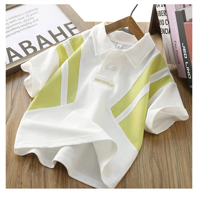 

4-13T summer children kids boys cotton fashion casual short sleeve polo shirt