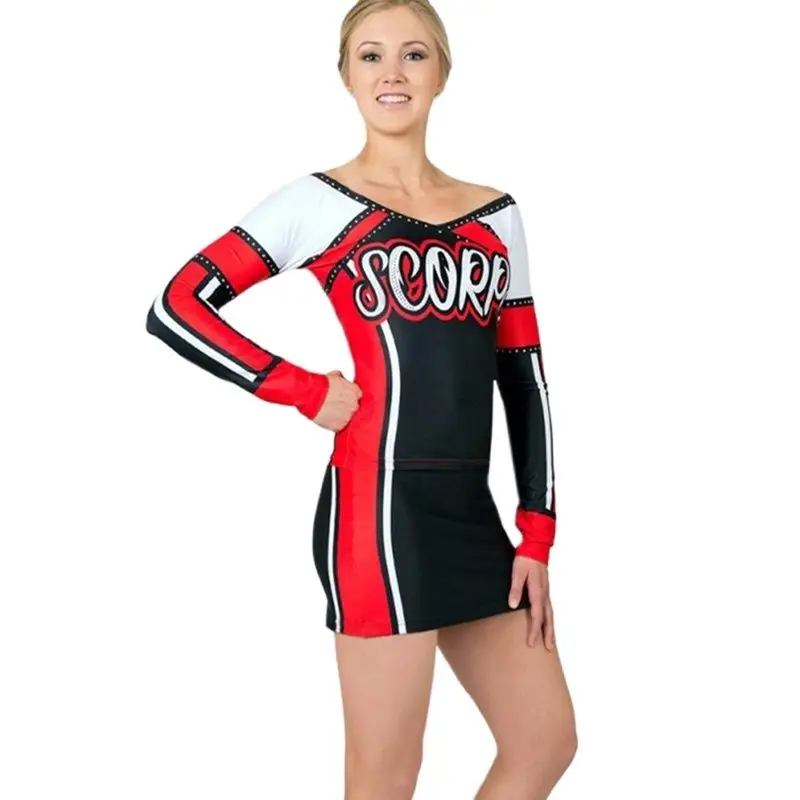 Custom Design Cheer Dance Costumes, Long Sleeves, Cheerleading Uniforms