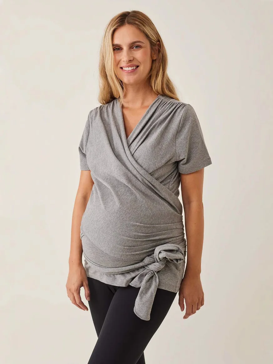 Schwangere Frau Tops Sicherheit Känguru Babytrage Kleidung Sommer Mutter Vater Babysitting Füttern Erziehung Pflege T-Shirt