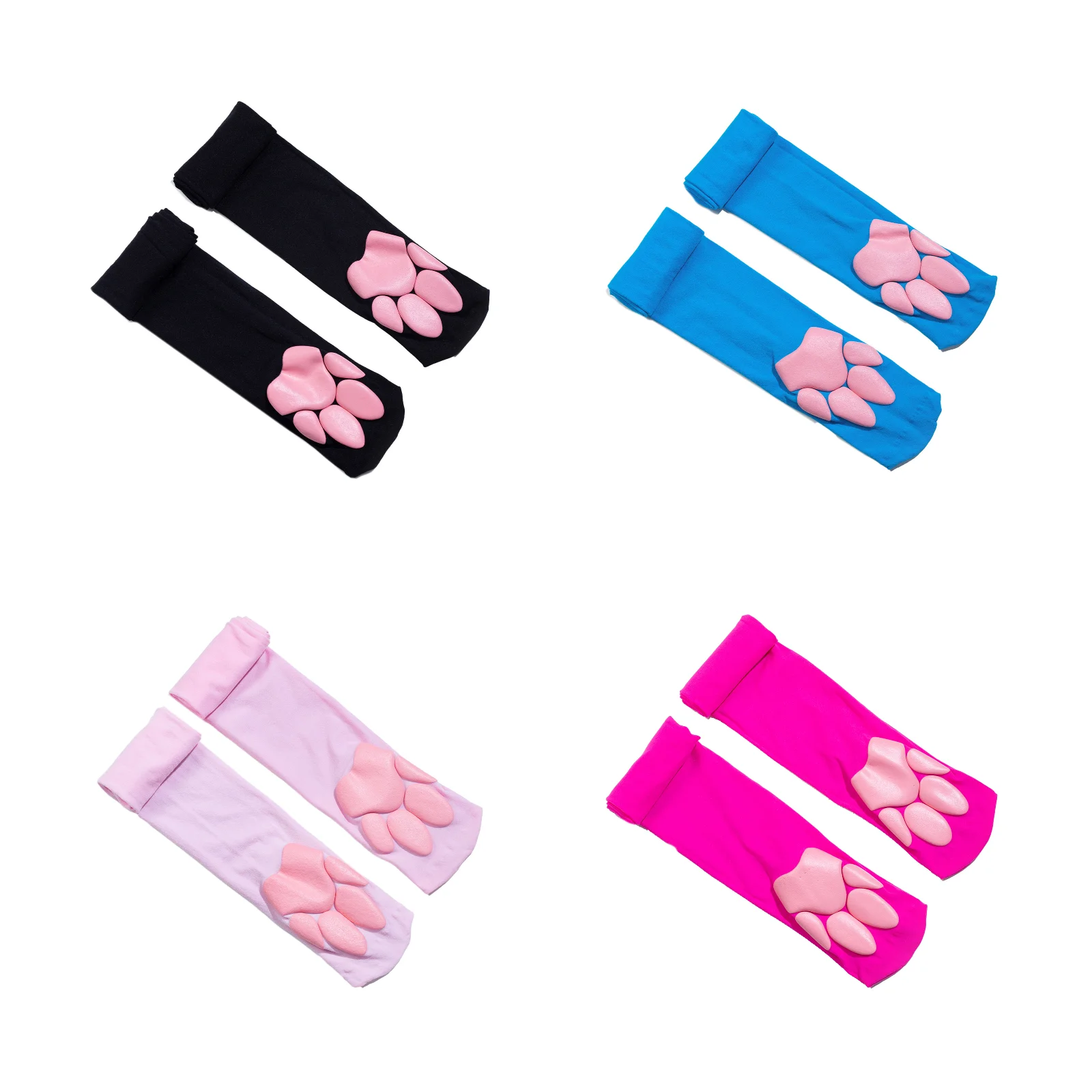 

[4 colors available] Cat claw stockings set (1 pair each of black/sky blue/pink/rose red)